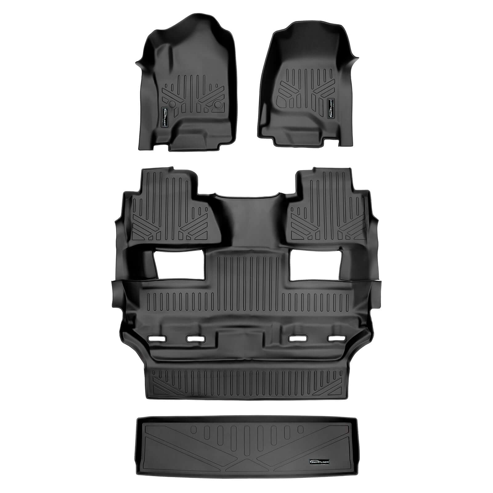 SMARTLINER Custom Fit Floor Liners For 2015 - 2020 Chevy Tahoe / GMC Yukon with 2nd Row Bucket Seats