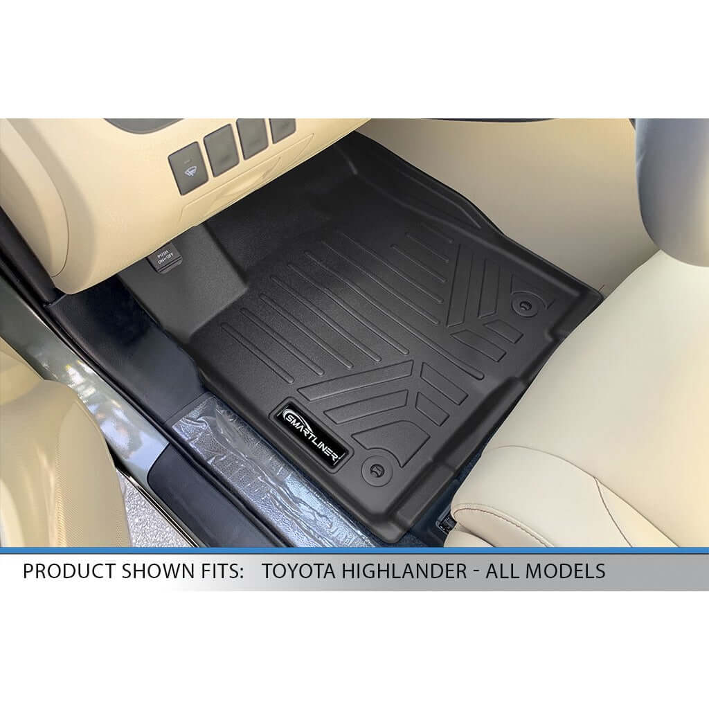 SMARTLINER Custom Fit Floor Liners For 2014-2019 Toyota Highlander (with 2nd Row Bench Seat)