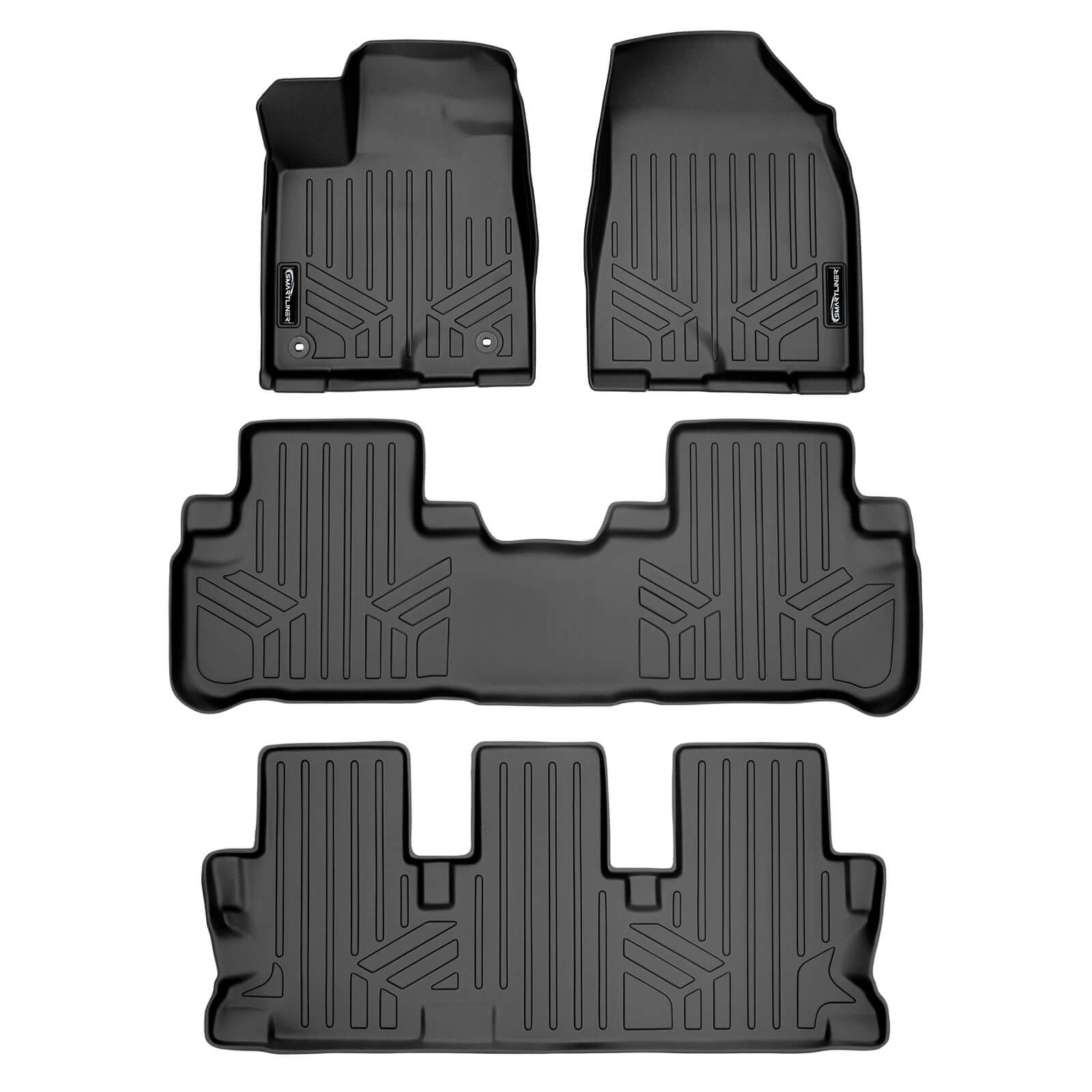 SMARTLINER Custom Fit Floor Liners For 2014-2019 Toyota Highlander Hybrid (with 2nd Row Bench Seat)