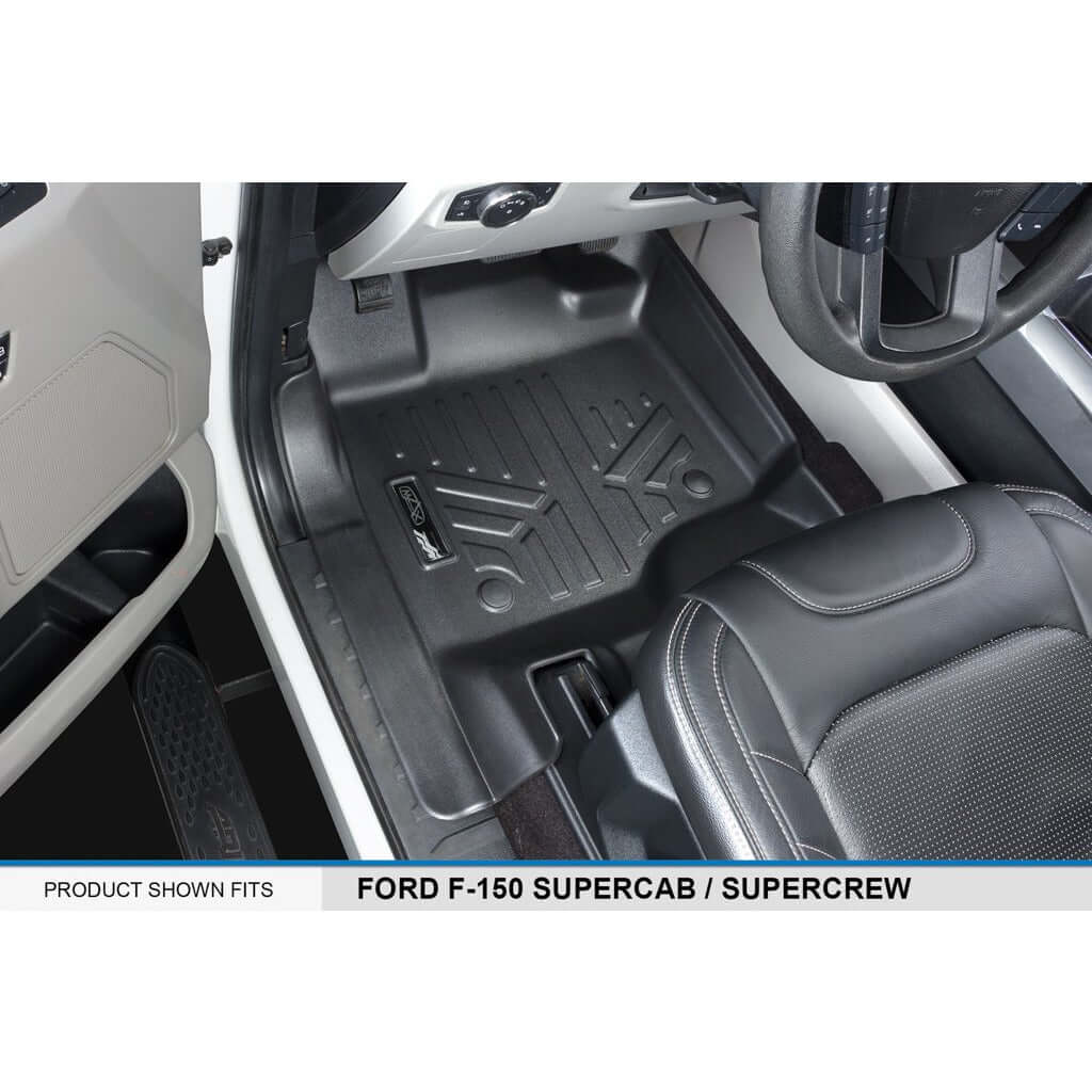 SmartCoverage™ Custom Fit Floor Liners For 2015-2025 Ford F-150 SuperCrew Cab with 1st Row Bucket Seats No underseat Storage