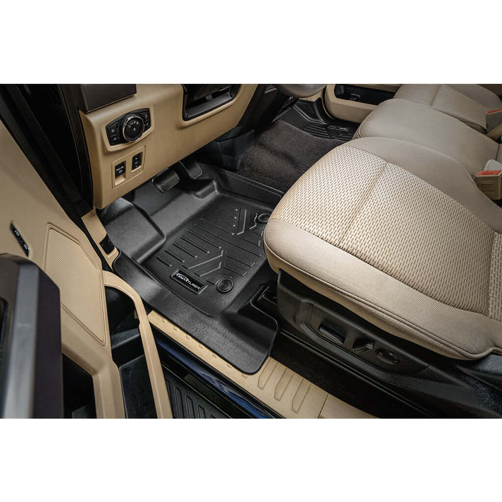 SmartCoverage™ Custom Fit Floor Liners For 2015-2025 Ford F-150 with 1st Row Bucket Seats & OEM 2nd Row Under Seat Storage