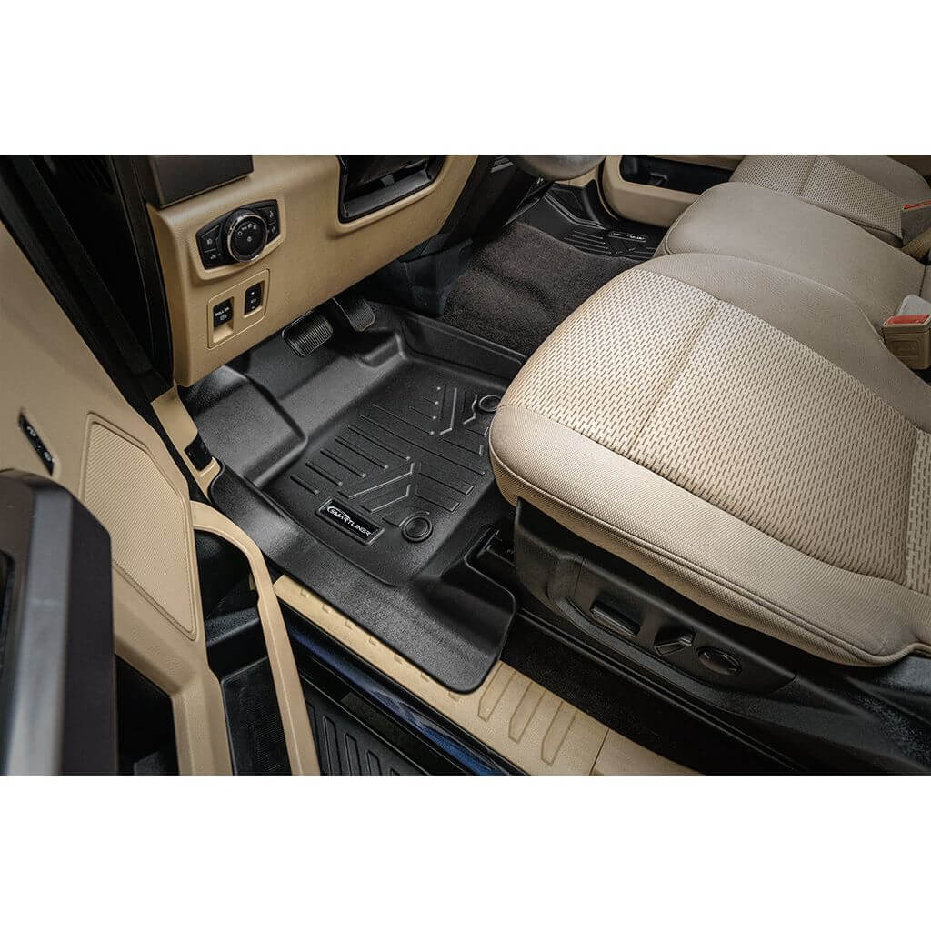 SmartCoverage™ Custom Fit Floor Liners For 2015-2025 Ford F-150 SuperCrew Cab with 1st Row Bench Seat (No OTH and no 2nd Row Underseat Storage)