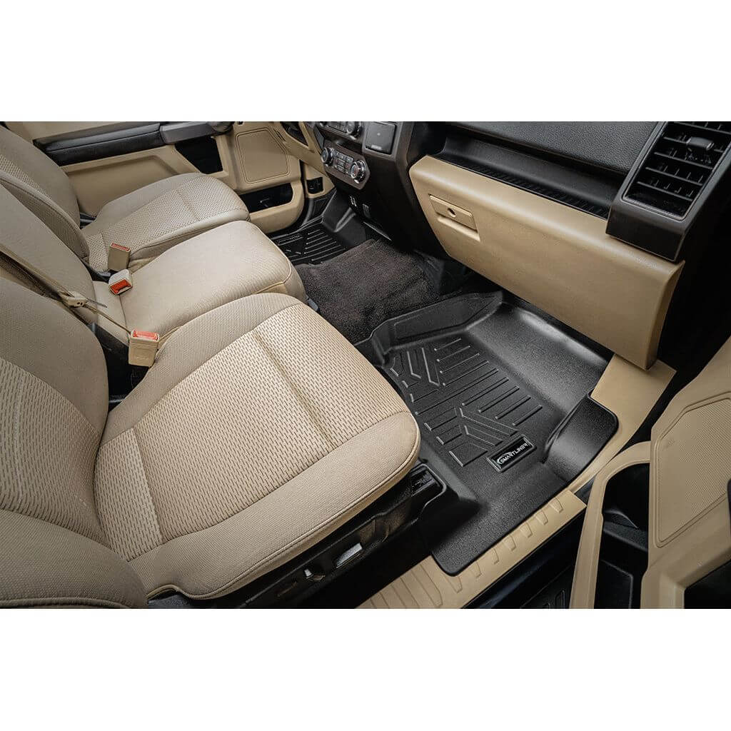 SmartCoverage™ Custom Fit Floor Liners For 2015-2025 Ford F-150 SuperCrew Cab with 1st Row Bench (No OTH) Vinyl Flooring with 2nd Rear Underseat Storage