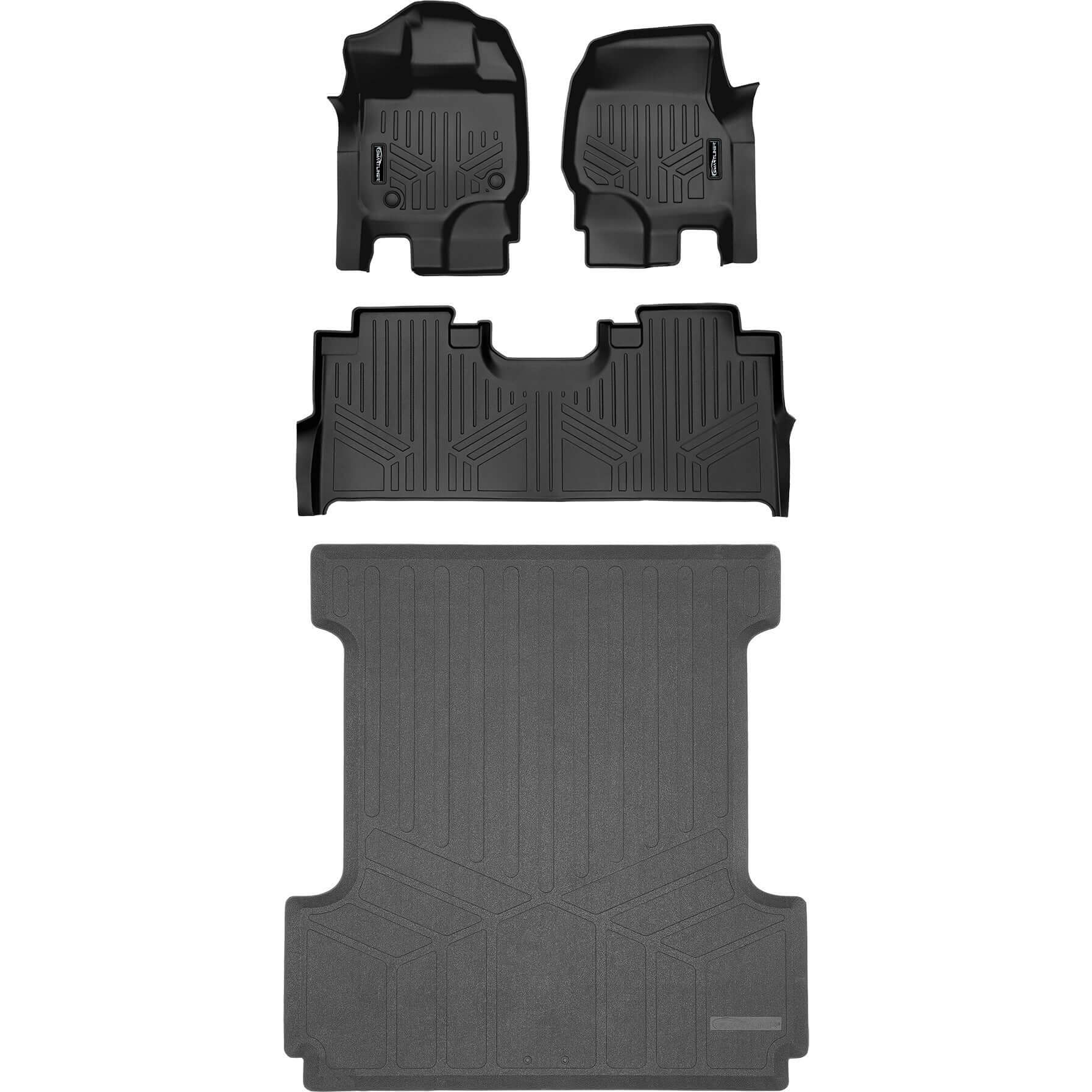 SmartCoverage™ Custom Fit Floor Liners For 2015-2025 Ford F-150 with 1st Row Bucket Seats & OEM 2nd Row Under Seat Storage