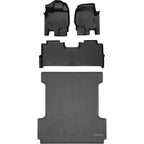 SmartCoverage™ Custom Fit Floor Liners For 2015-2025 Ford F-150 with 1st Row Bucket Seats & OEM 2nd Row Under Seat Storage (Vinyl Flooring)