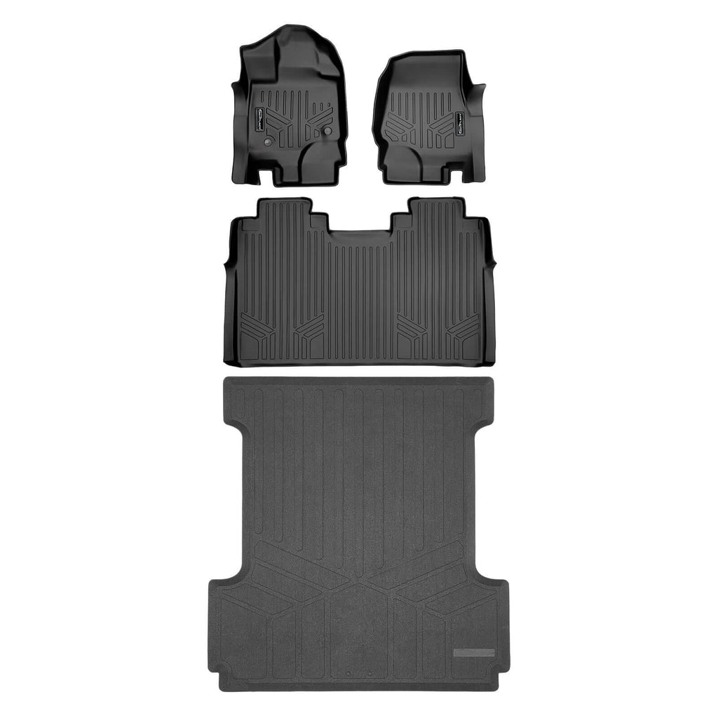 SmartCoverage™ Custom Fit Floor Liners For 2015-2025 Ford F-150 SuperCrew Cab with 1st Row Bench Seat (No OTH and no 2nd Row Underseat Storage)