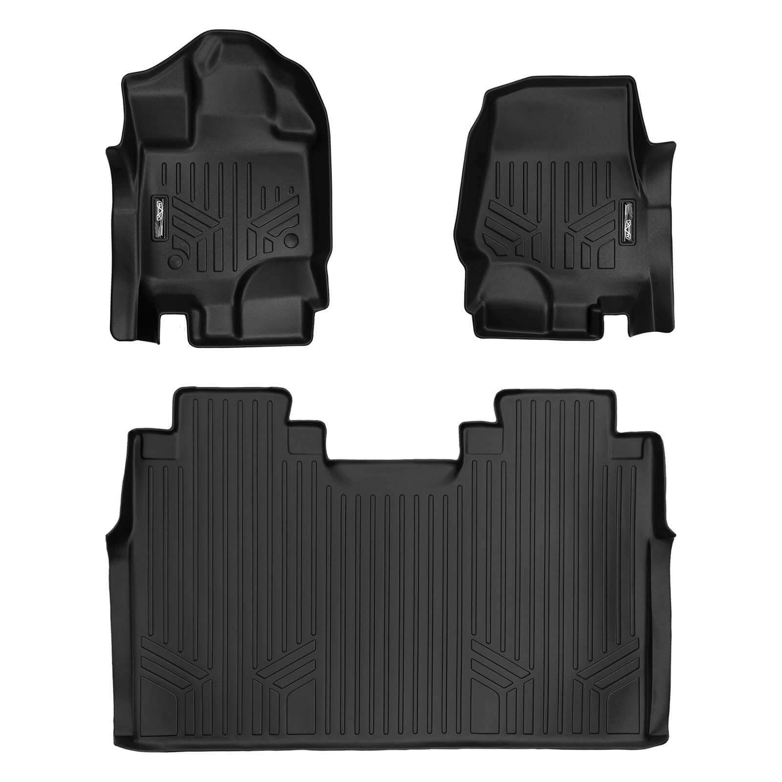 SMARTLINER Custom Fit Floor Liners For 2022-2025 Ford F-150 Lightning 2nd Row Bench seat without under seat fold-flat storage