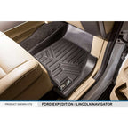 SMARTLINER Custom Fit Floor Liners For 2011 - 2017 Ford Expedition/Lincoln Navigator with 2nd Row Bucket Seats (No Console)
