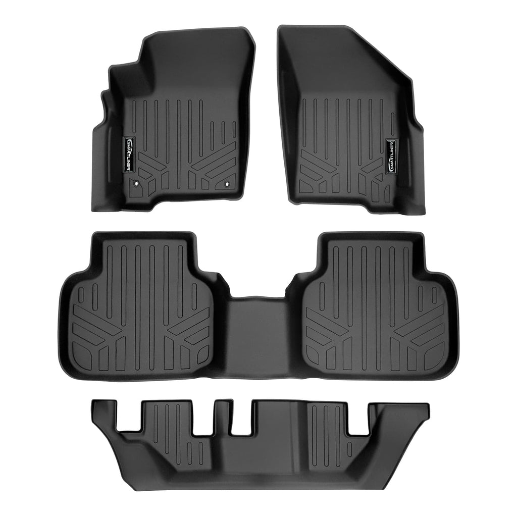 SMARTLINER Custom Fit Floor Liners For 2010 - 2020 Dodge Journey (with 1st Row Dual Floor Hooks)