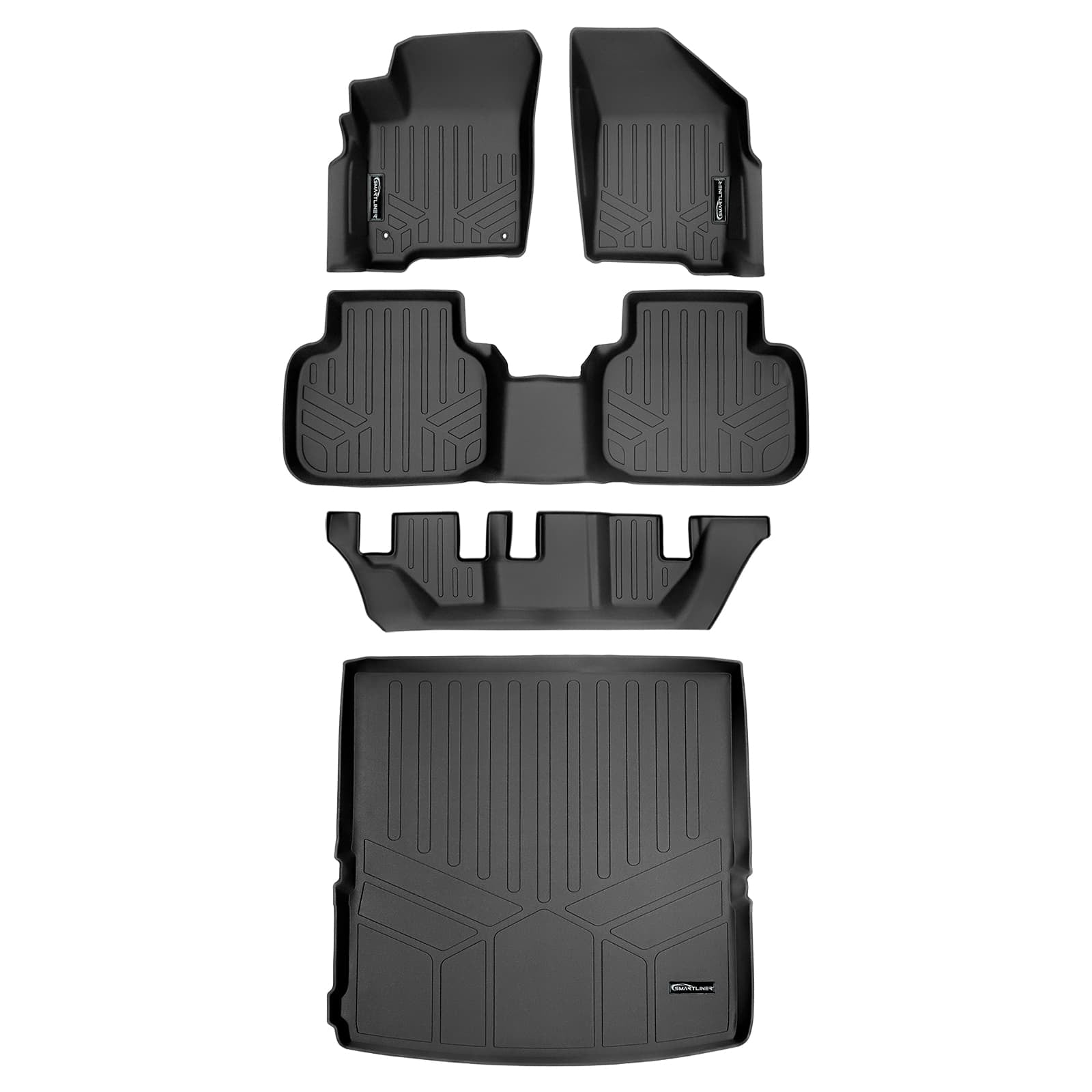 SMARTLINER Custom Fit Floor Liners For 2010 - 2020 Dodge Journey (with 1st Row Dual Floor Hooks)