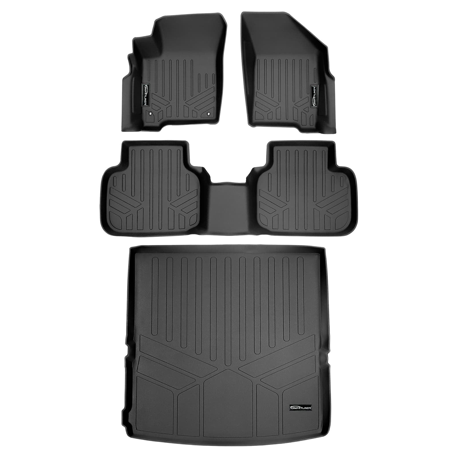 SMARTLINER Custom Fit Floor Liners For 2010 - 2020 Dodge Journey (with 1st Row Dual Floor Hooks)