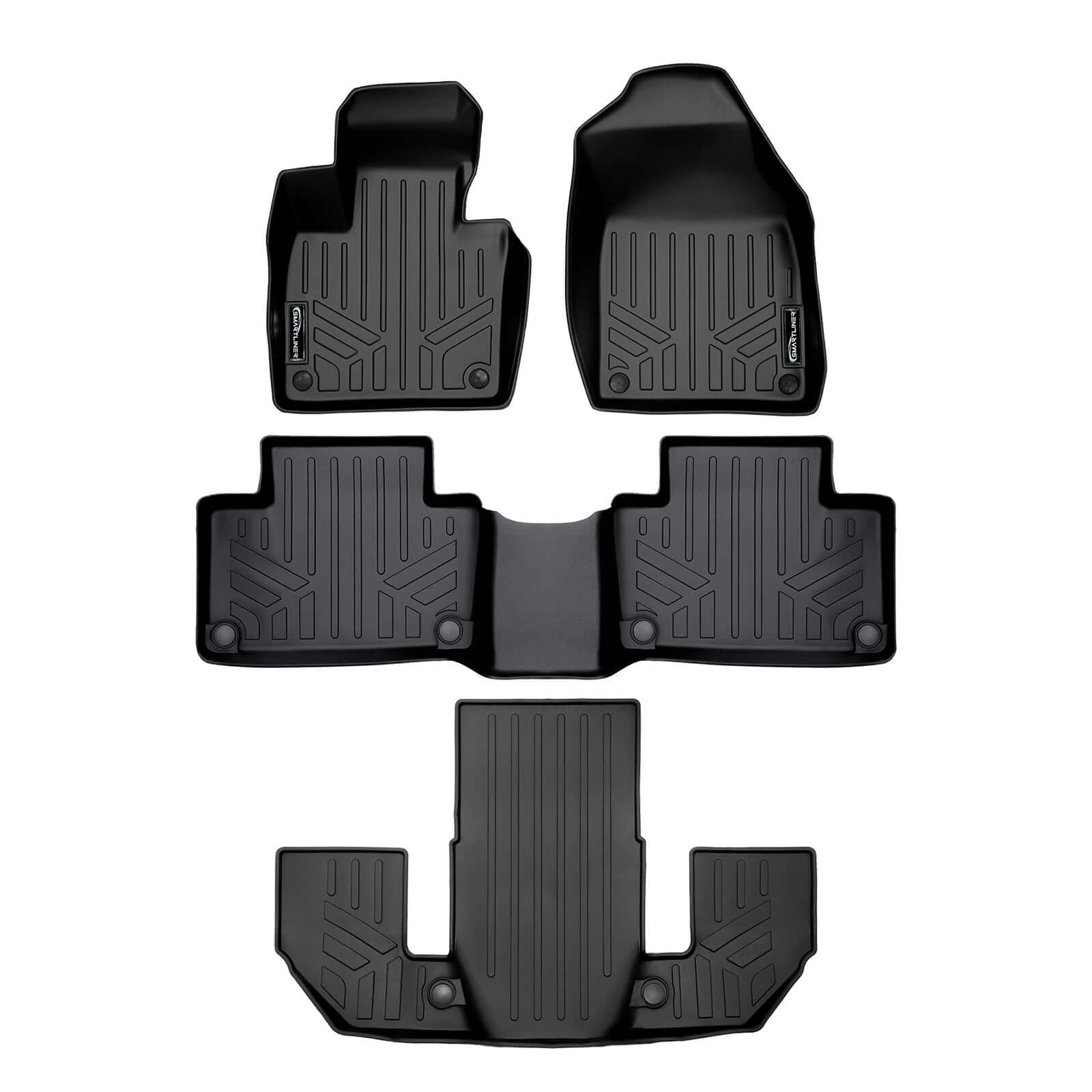 SMARTLINER Custom Fit Floor Liners For 2020-2025 Volvo XC90 (6 Passenger Models. No Plug-in Hybrid Models)