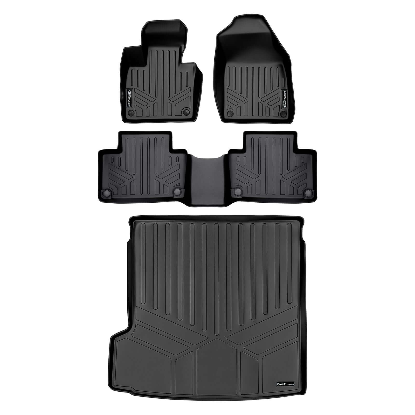 SMARTLINER Custom Fit Floor Liners For 2020-2025 Volvo XC90 (6 Passenger Models. No Plug-in Hybrid Models)