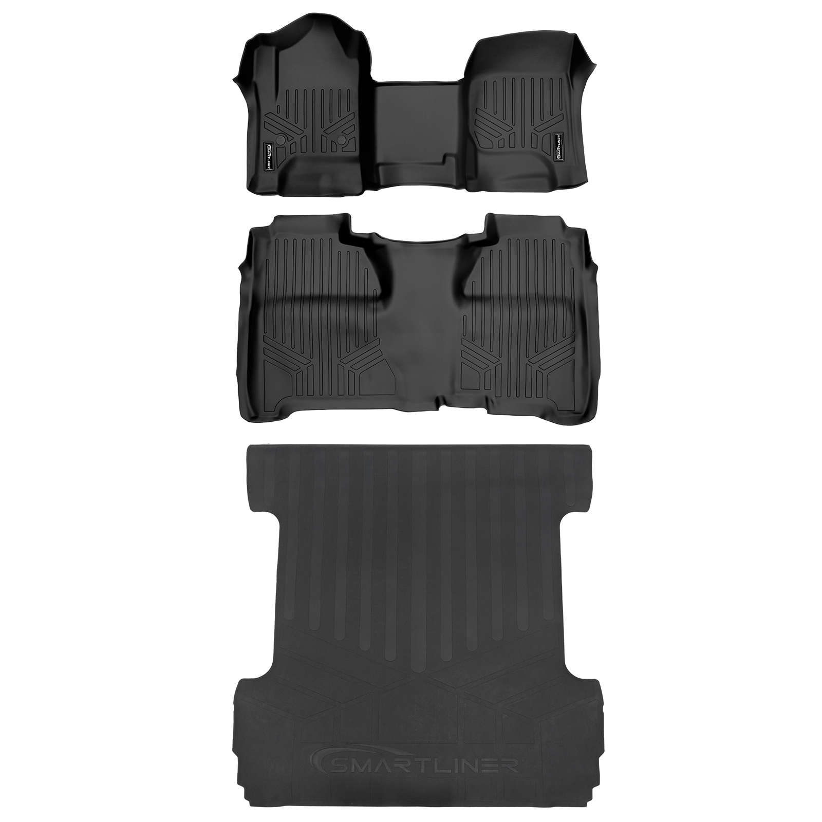 SMARTLINER Custom Fit Floor Liners For Crew Cab 2014-2018 Silverado/Sierra 1500 - 2015-2021 2500/3500 HD