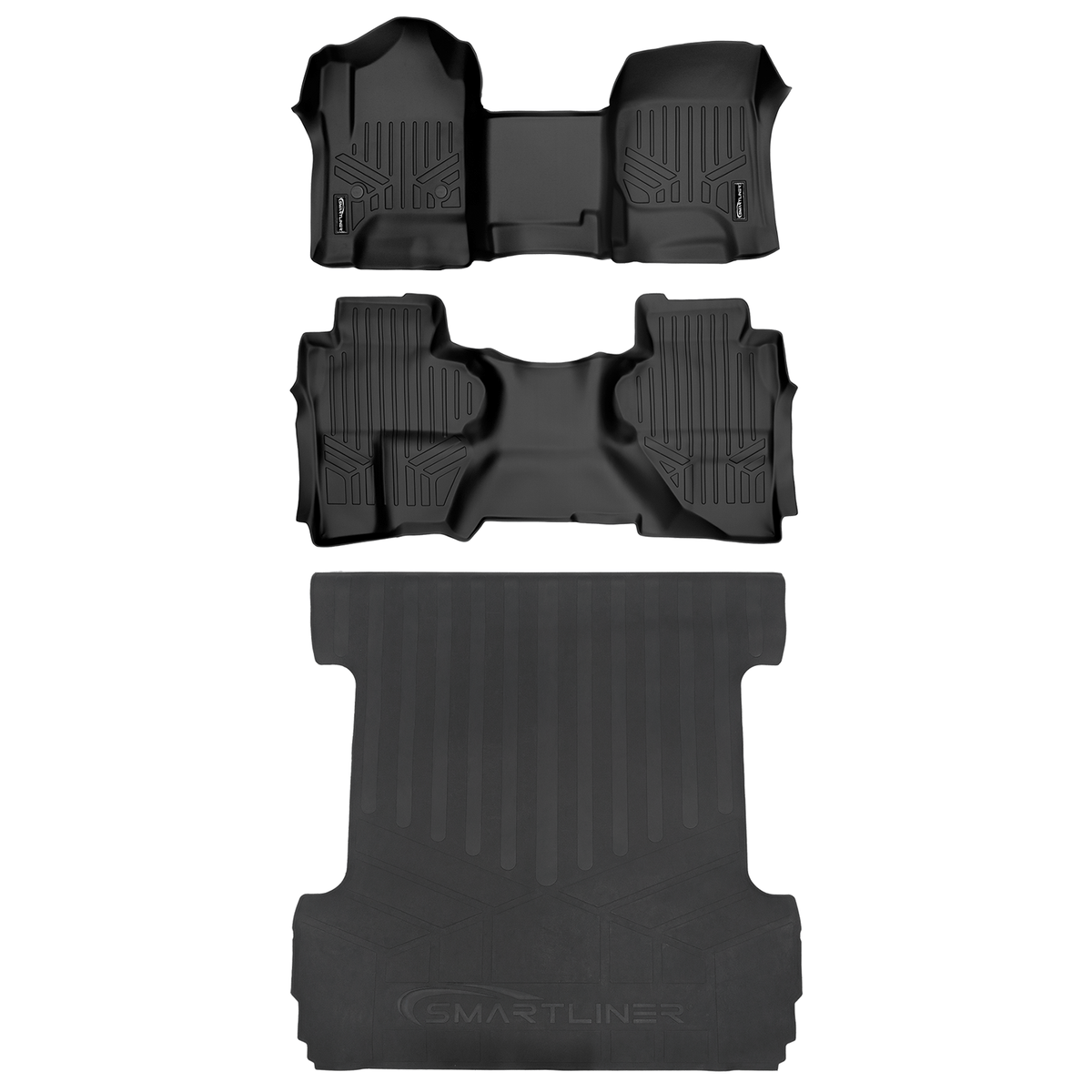SMARTLINER Custom Fit Floor Liners For Double Cab 2019 Chevy Silverado 1500 LD (OTH)
