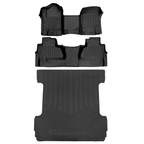 SMARTLINER Custom Fit Floor Liners For GMC Sierra 1500 Crew Cab 2014 - 2018 (Carpeted flooring) 1st Row Bench Half coverage