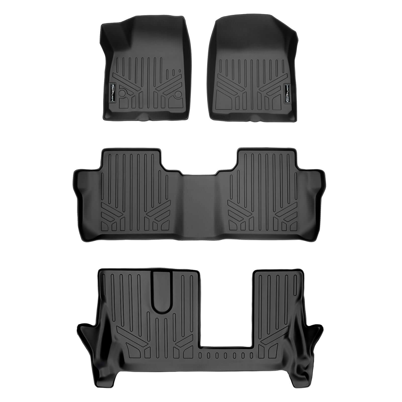 SMARTLINER Custom Fit Floor Liners For 2020-2025 Cadillac XT6 with 2nd Row Bench Seat