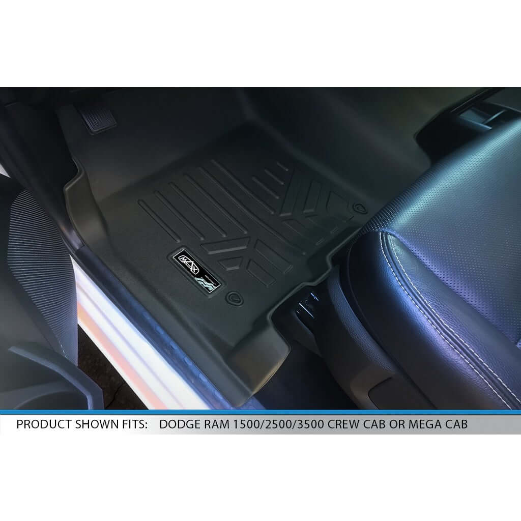 Smart Trim™ Custom Fit Floor Liners For 2012-2022 Ram 1500/2500/3500 Crew (4 Full Size Doors) with 1st Row Bench Seat
