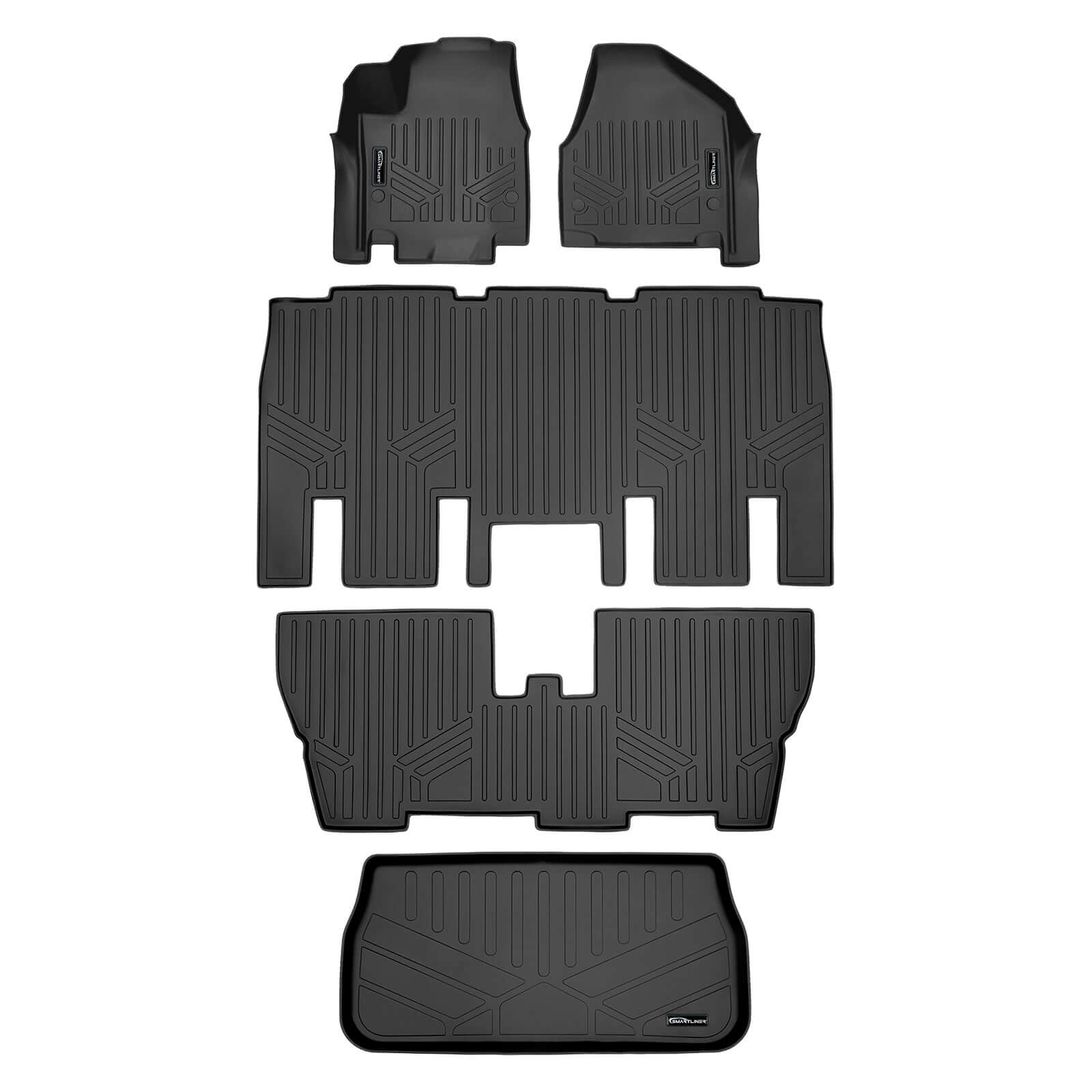 SMARTLINER Custom Fit Floor Liners For 2021-2025 Chrysler Pacifica with 2nd Row Bench (Touring & L Models)