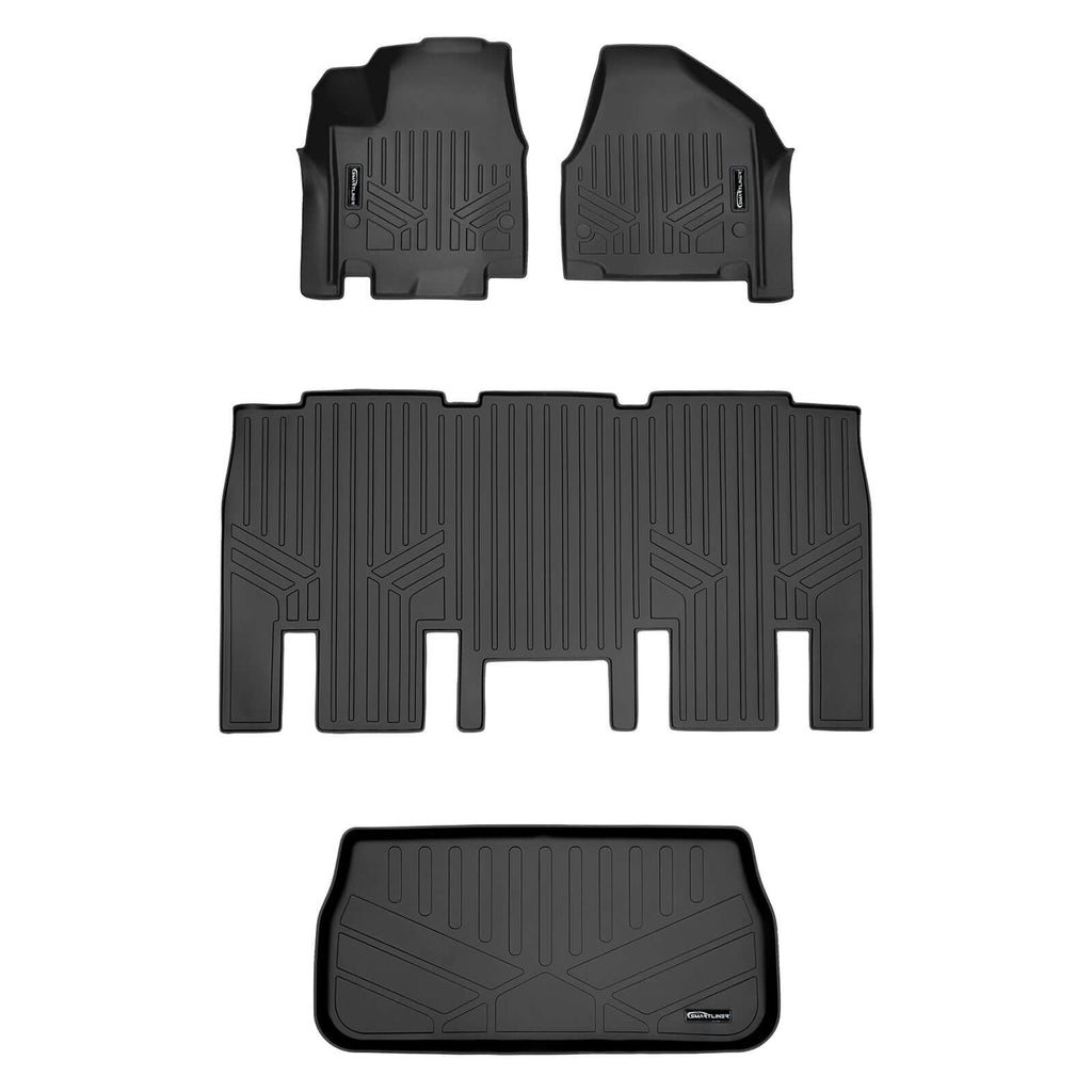 SMARTLINER Custom Fit Floor Liners For 2017-2020 Chrysler Pacifica with 2nd Row Bench Seats (8 Passenger Model)