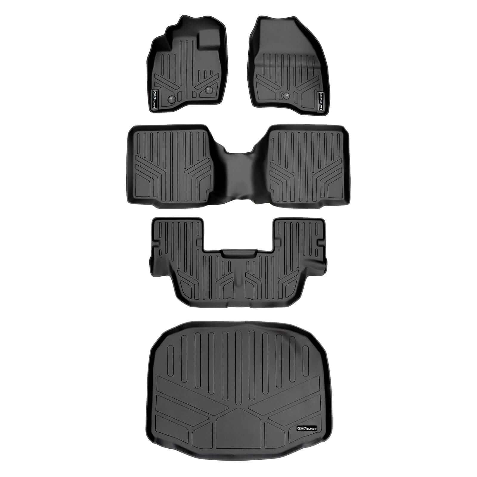 SMARTLINER Custom Fit Floor Liners For 2017-2019 Ford Explorer (with 2nd Row Center Console)