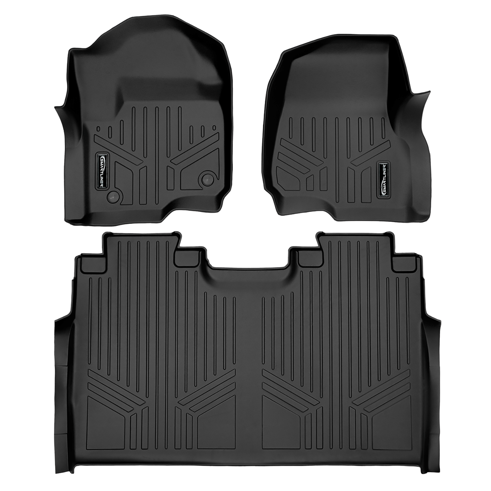 SMARTLINER Custom Fit Floor Liners For 2017-2025 Ford F-250/F-350 Super Duty Crew Cab with 1st Row Bucket Seats and No UnderSeat Storage