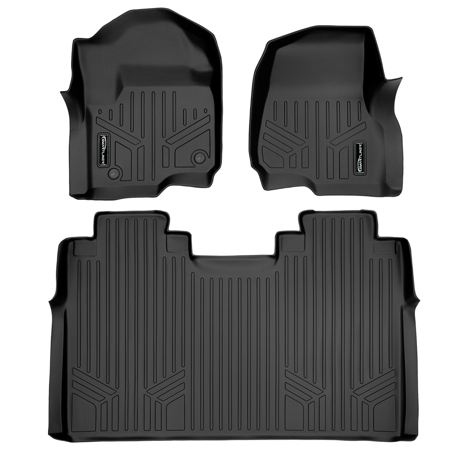 SMARTLINER Custom Fit Floor Liners For 2017-2025 Ford F-250/F-350 Super Duty Crew Cab with 1st Row Bench Seat and No UnderSeat Storage