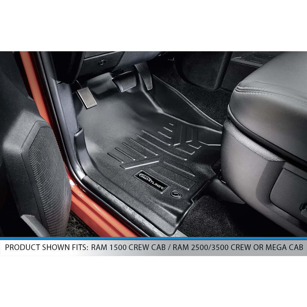 SMARTLINER Custom Fit Floor Liners For 2012-2018 RAM 1500/2500/3500 Crew Cab and Classic Crew Cab (4 Full Size Doors)