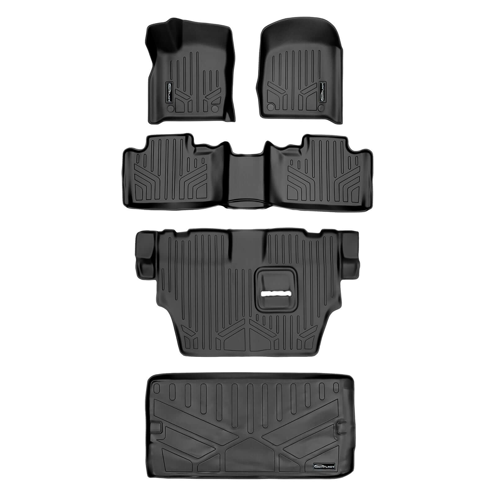 Smart Trim™ Custom Fit Floor Liners For 2016-2025 Dodge Durango (with 2nd Row Bench Seat)