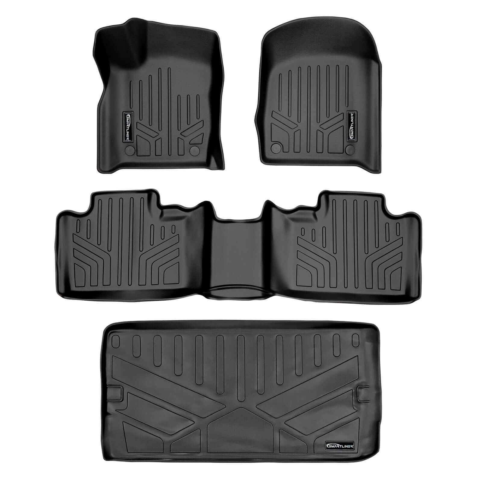 Smart Trim™ Custom Fit Floor Liners For 2016-2025 Dodge Durango (with 2nd Row Bucket Seats)