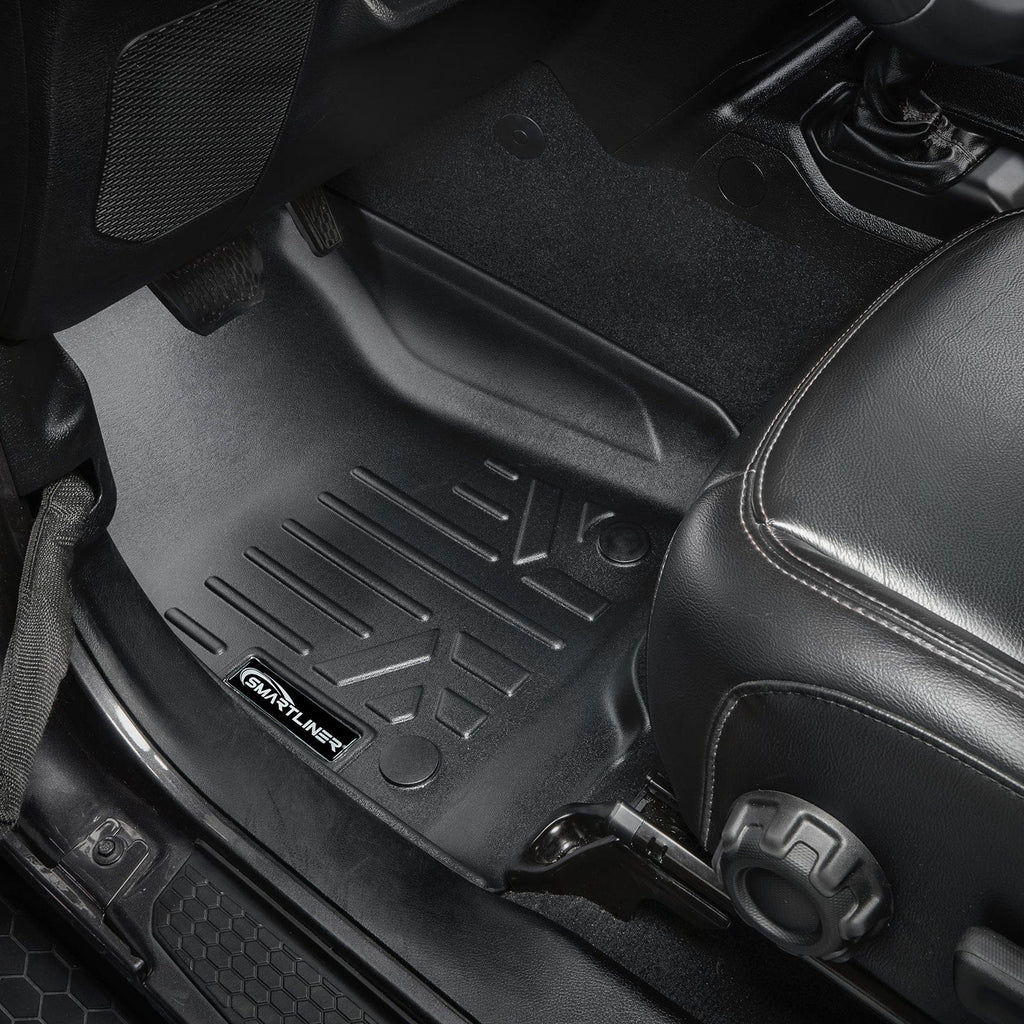 SMARTLINER Custom Fit Floor Liners For 18-24 Wrangler JL Unlimited (with Sub and No Flat Load Floor)