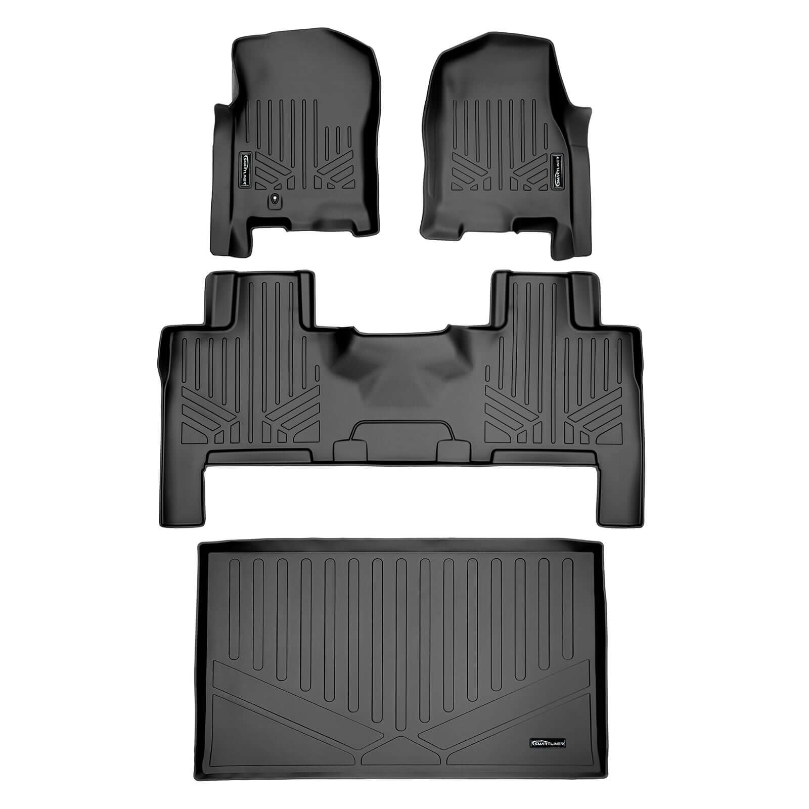 Smart Trim™ Custom Fit Floor Liners For 2007 - 2017 Ford Expedition EL/Lincoln Navigator L (with 2nd Row Bench Seat or Console)