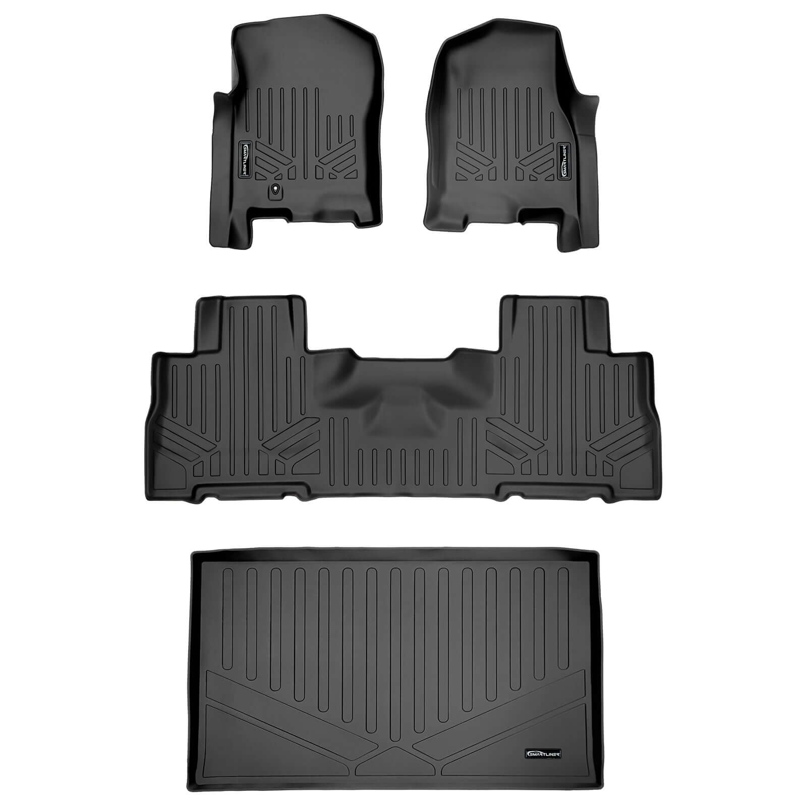 SMARTLINER Custom Fit Floor Liners For 2007 - 2017 Ford Expedition EL / Lincoln Navigator L (with 2nd Row Bucket Seats)