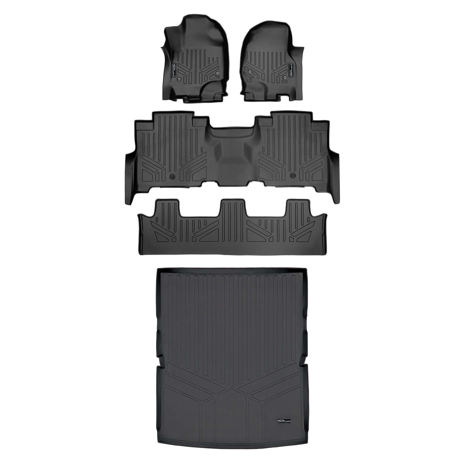Smartliner Custom Fit Floor Liners For 2018-2024 Ford Expedition Max/Lincoln Navigator L (with 2nd Row Bench Seat)