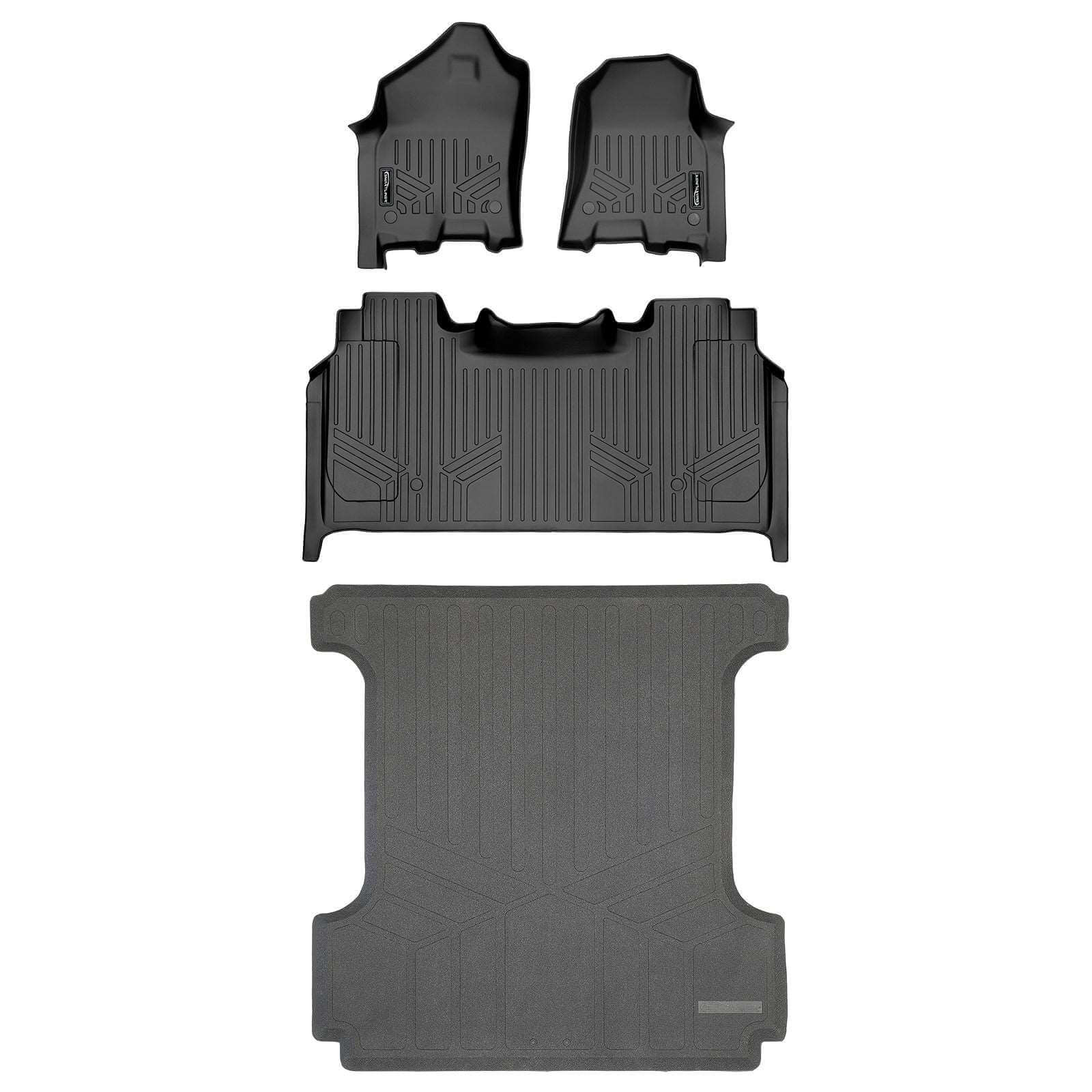 SmartCoverage™ Custom Fit Floor Liners For 2019 - 2024 Ram 1500 Crew Cab with Rear Underseat Storage Box