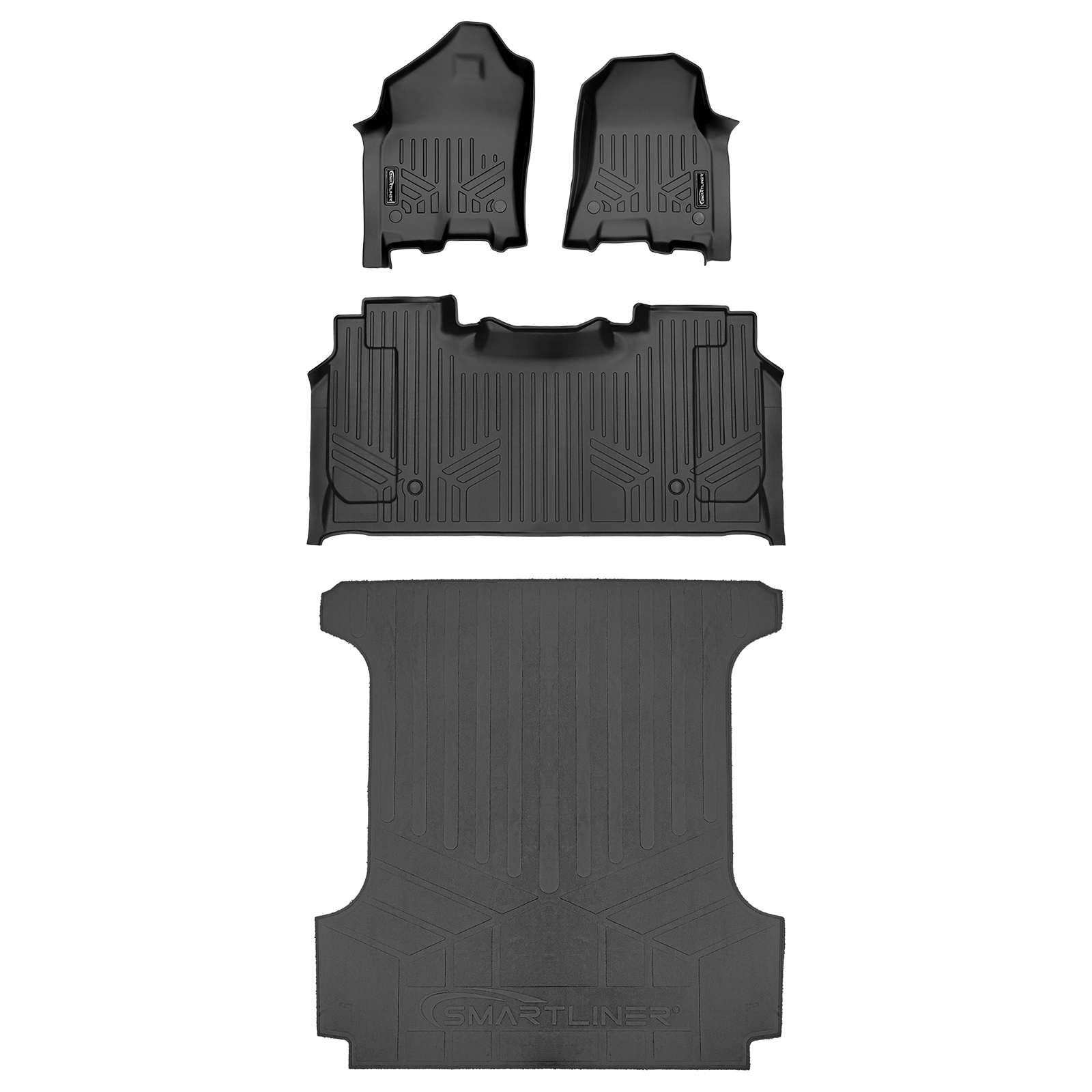 SmartCoverage™ Custom Fit Floor Liners For 2019 - 2024 Ram 1500 Crew Cab with Rear Underseat Storage Box