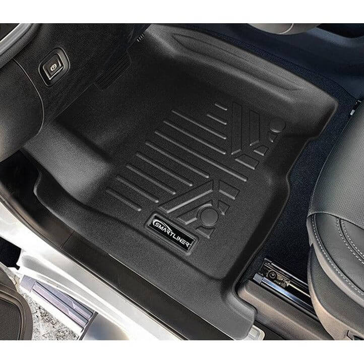 SMARTLINER Custom Fit Floor Liners For 2019-2024 GMC Sierra 1500 Double Cab with Carpet Flooring and 1st Row Bench Seat without OTH coverage (without 2nd Row Under Seat Storage)