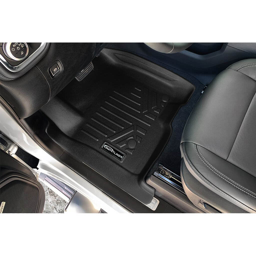 SmartCoverage™ Custom Fit Floor Liners For 2019-2025 Chevrolet Silverado 1500/ GMC Sierra 1500 Crew Cab with Carpeted Flooring and 1st Row Bucket Seats and 2nd Row Underseat Storage