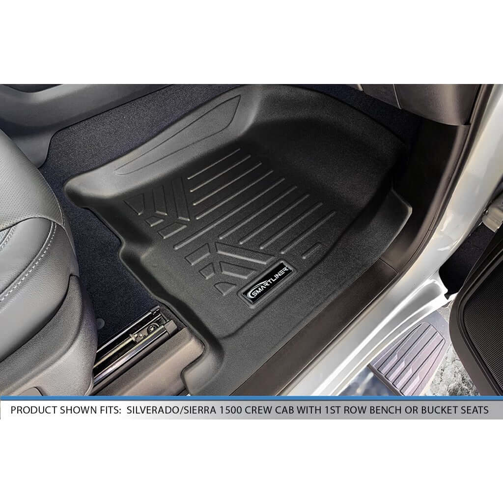 SmartCoverage™ Custom Fit Floor Liners For 2019-2025 1500 Silverado/Sierra Crew Cab 2019-2024 Crew Cab