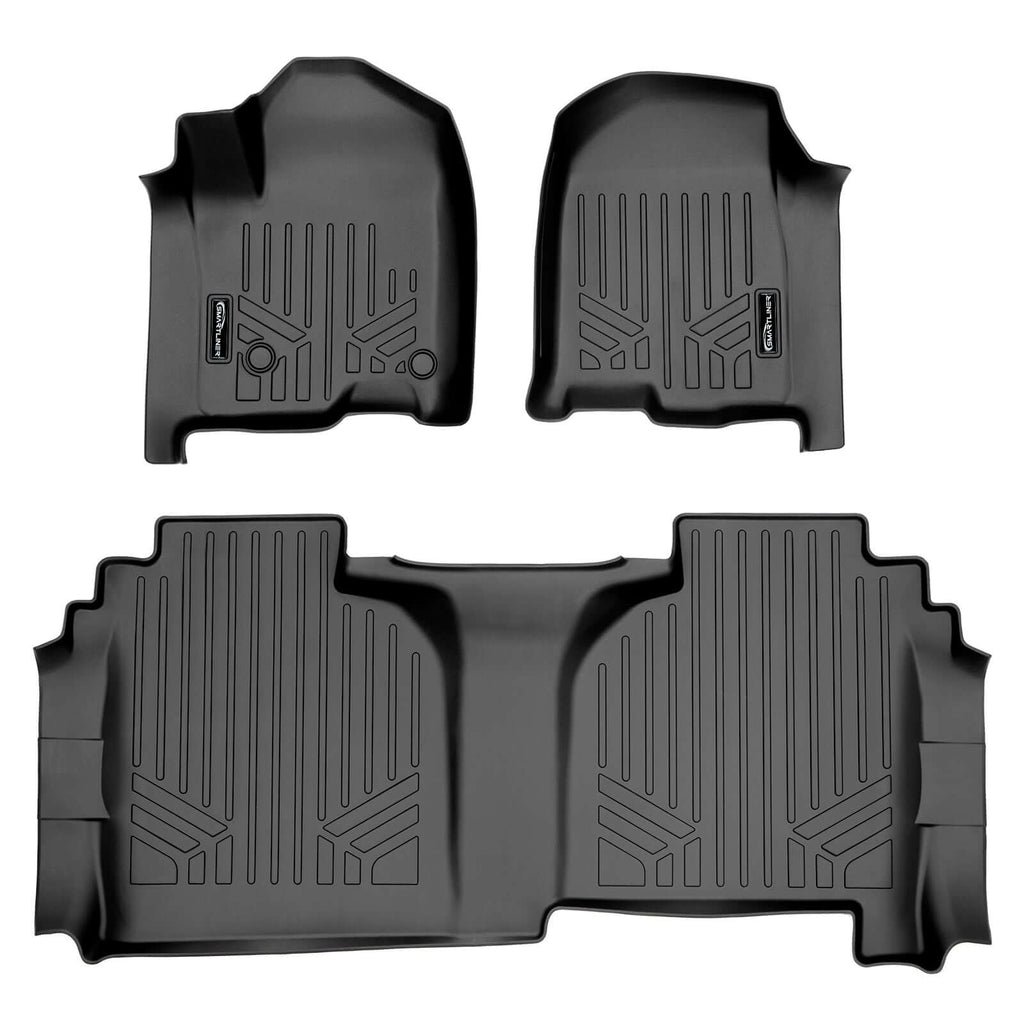 SMARTLINER Custom Fit Floor Liners For 2019-2024 Chevrolet Silverado 1500 Double Cab with Carpet Flooring and 1st Row Bucket Seats (without 2nd Row Under Seat Storage)