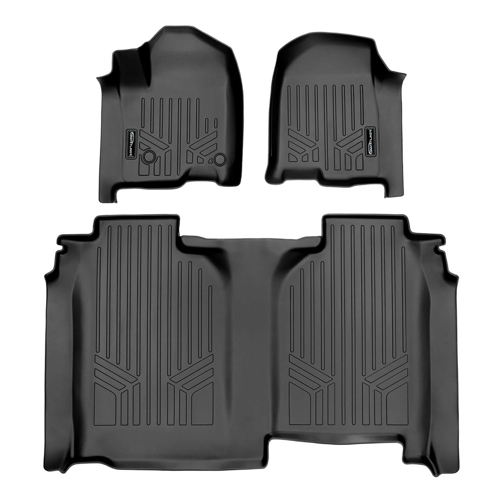 SMARTLINER Custom Fit Floor Liners Compatible With 2020-2025 Chevrolet Silverado 2500 HD | 3500 HD (Crew Cab|Carpeted Flooring|1st Row Bench Seat|Without Over the Hump Coverage|without 2nd Row Underseat Storage)