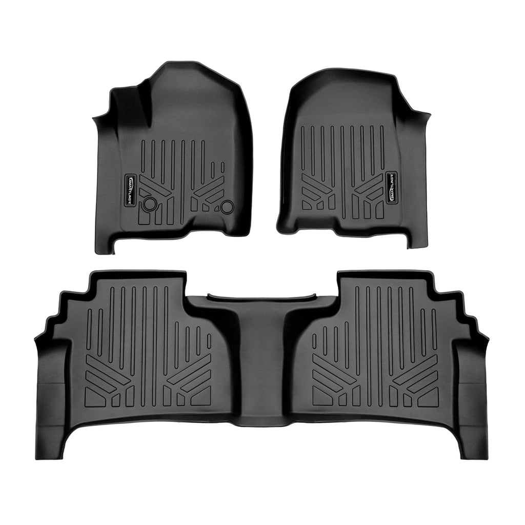 SMARTLINER Custom Fit Floor Liners For 2019-2024 GMC Sierra 1500 Double Cab with Carpet Flooring and 1st Row Bucket Seats (with 2nd Row Under Seat Storage)