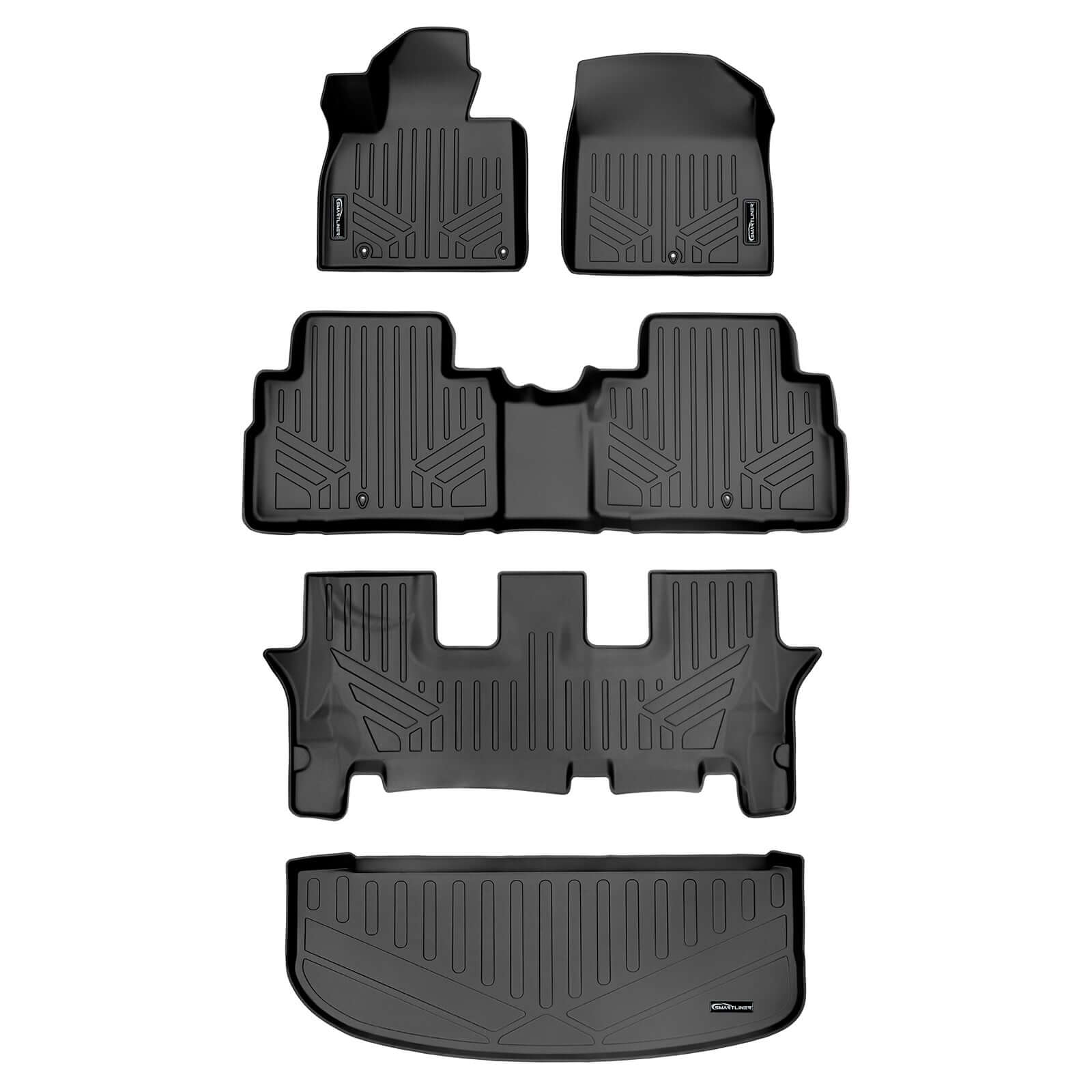 SMARTLINER Custom Fit Floor Liners For 2020-2025 Kia Telluride with 2nd Row Bucket Seats No Center Console and No In Between Coverage