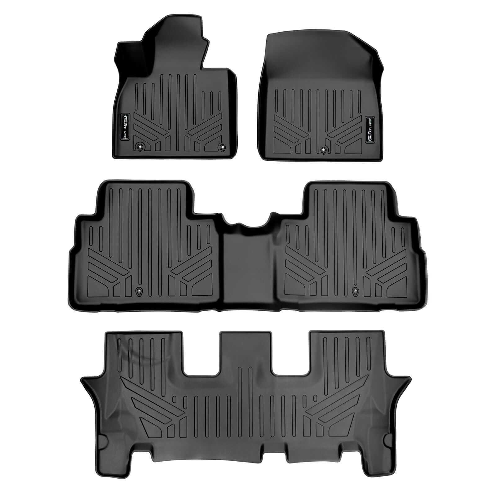 SMARTLINER Custom Fit Floor Liners For 2020-2025 Kia Telluride with 2nd Row Bucket Seats No Center Console and No In Between Coverage