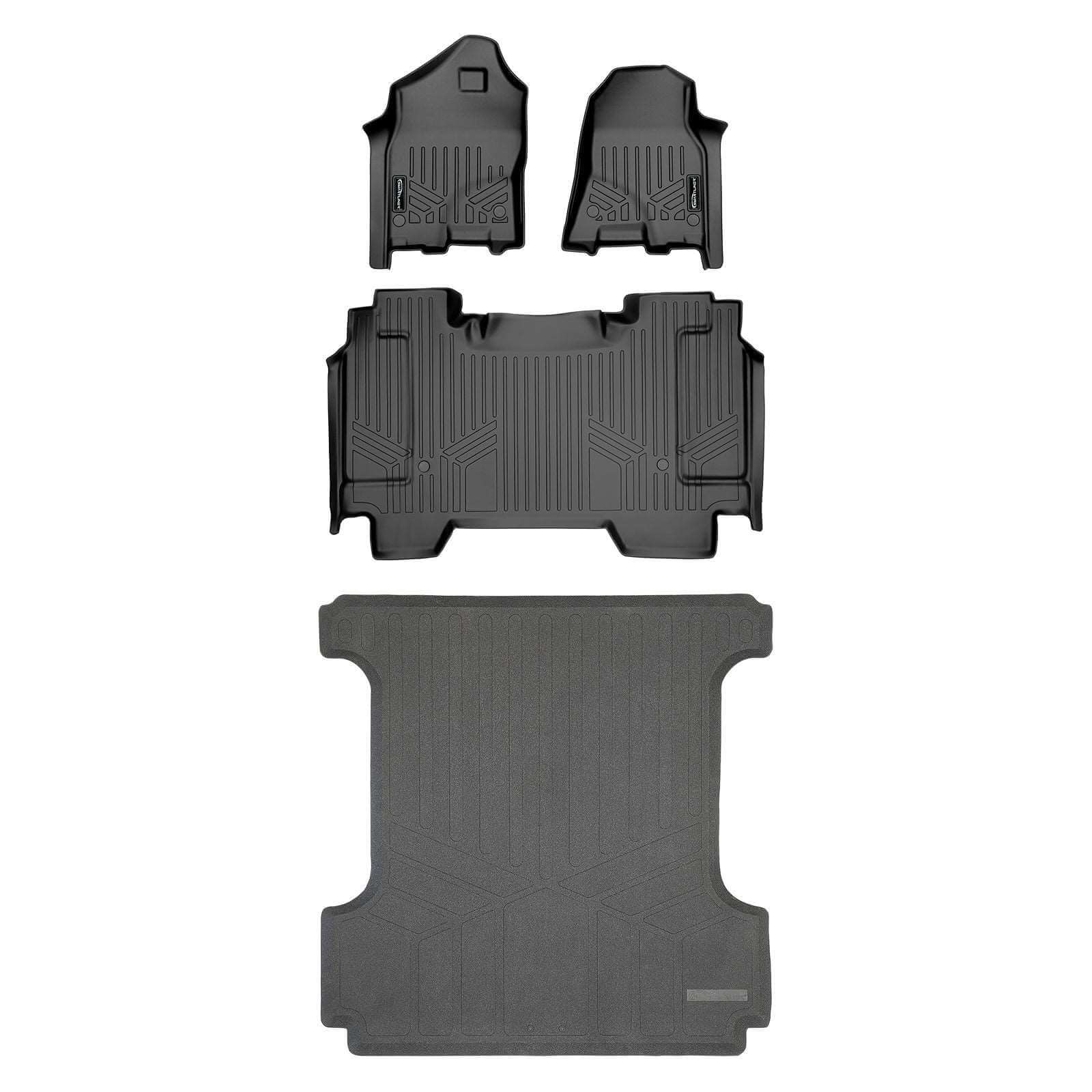 SmartCoverage™ Custom Fit Floor Liners For 2019 - 2024 Ram 1500 Crew Cab Vinyl Flooring without Rear Underseat Storage Box