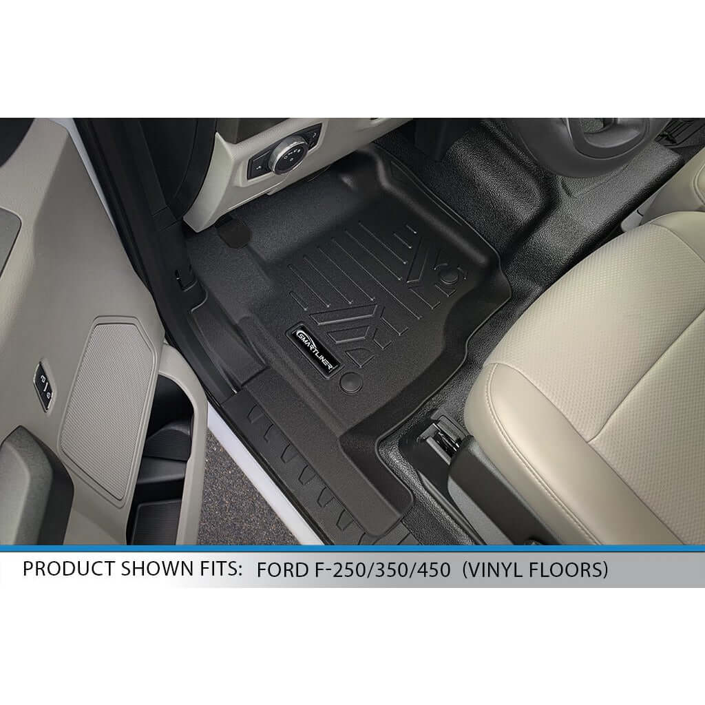 SMARTLINER Custom Fit Floor Liners For 2017-2025 Super Duty Crew Cab with Vinyl Flooring