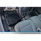 SMARTLINER Custom Fit Floor Liners For 2017-2025 Ford Super Duty Crew with Vinyl Flooring and 2nd Row Bench Seat