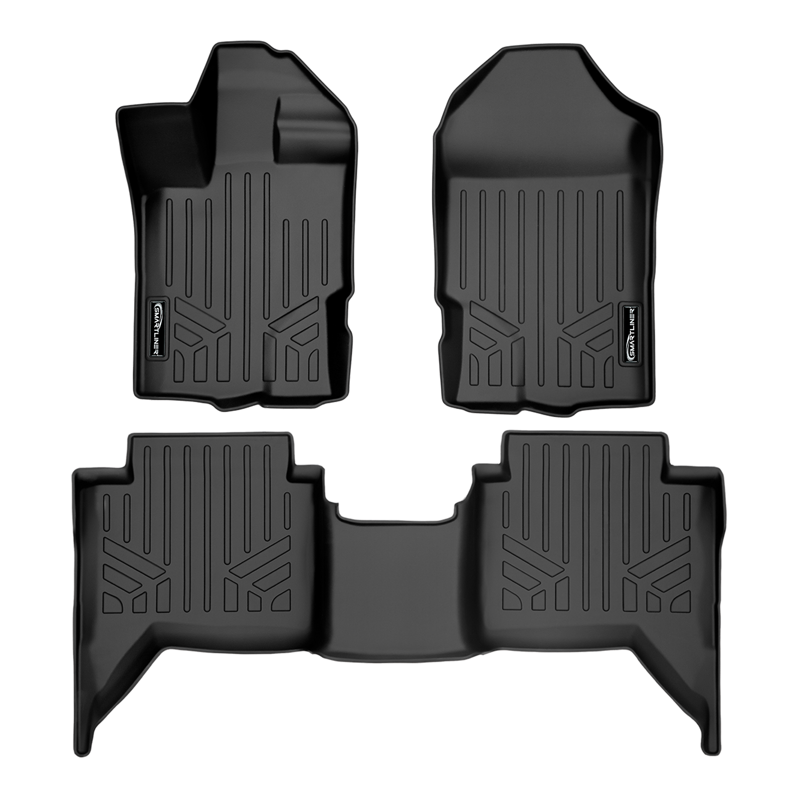 SmartCoverage™ Custom Fit Floor Liners For 2019-2023 Ford Ranger SuperCrew Cab (Vinyl Flooring)