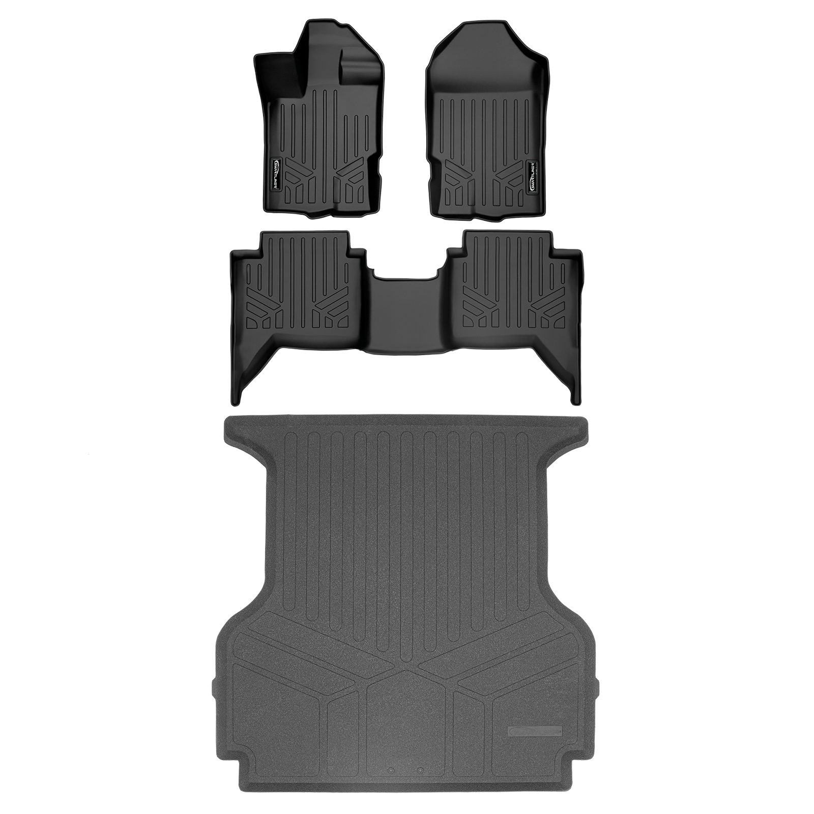 SmartCoverage™ Custom Fit Floor Liners For 2019-2023 Ford Ranger SuperCrew Cab (Vinyl Flooring)