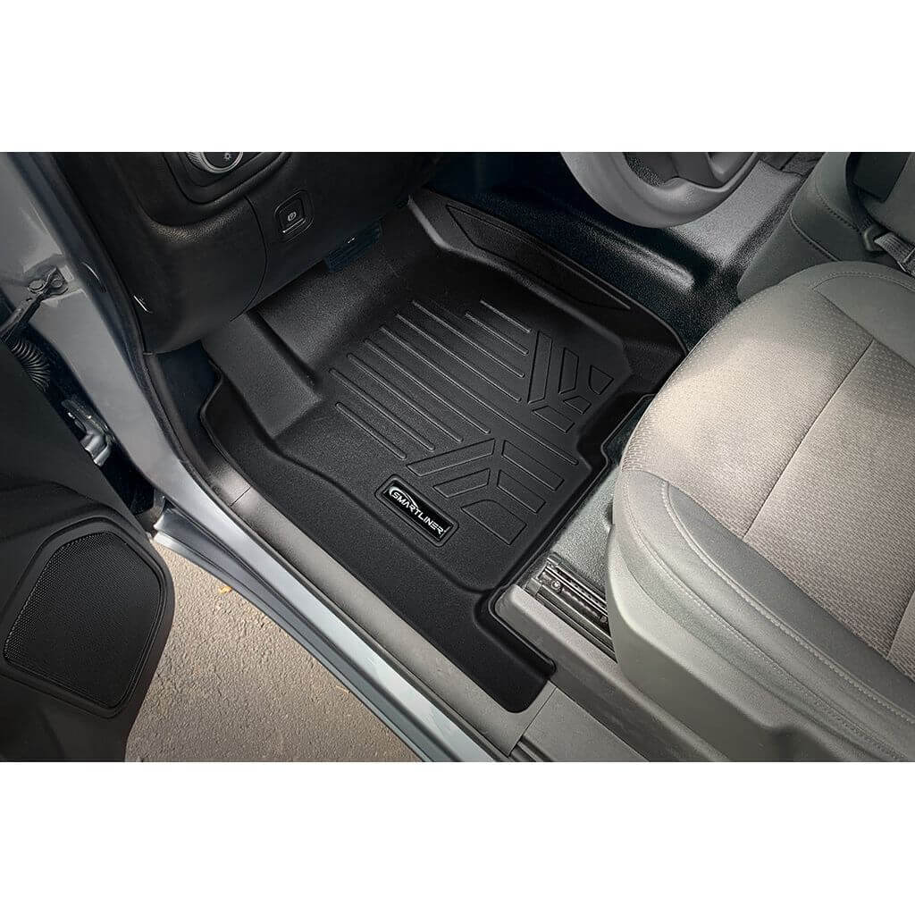 SMARTLINER Custom Fit Floor Liners Compatible With 2020-2025 Chevrolet Silverado 2500 HD | 3500 HD (Crew Cab|Vinyl Flooring|1st Row Bench Seat|Without Over the Hump Coverage|with 2nd Row Underseat Storage)